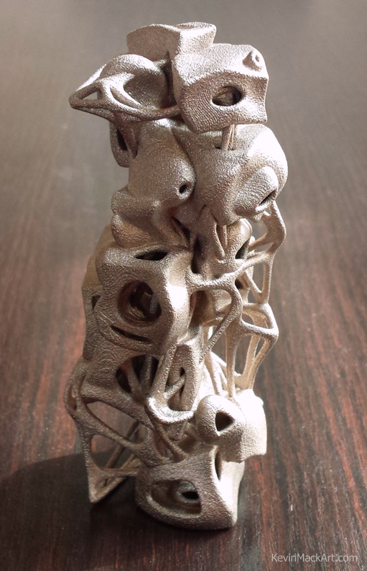 Advected Structure  Nickel plated bronze 3d printed sculpture by Kevin Mack